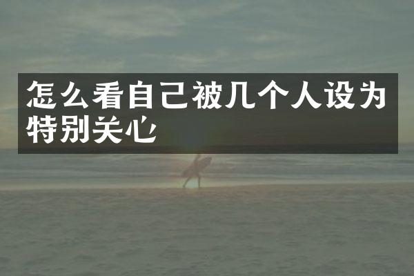 怎么看自己被几个人设为特别关心