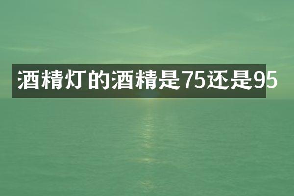 酒精灯的酒精是75还是95
