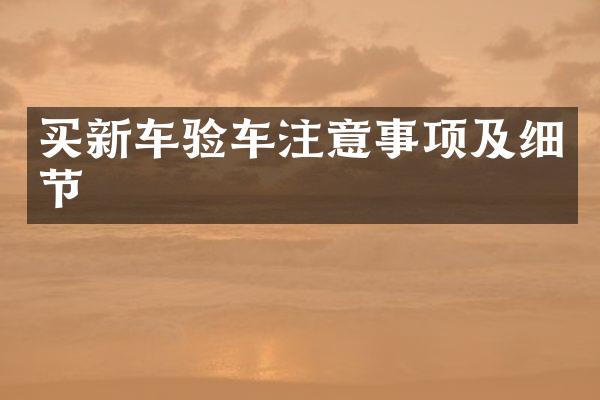 买新车验车注意事项及细节
