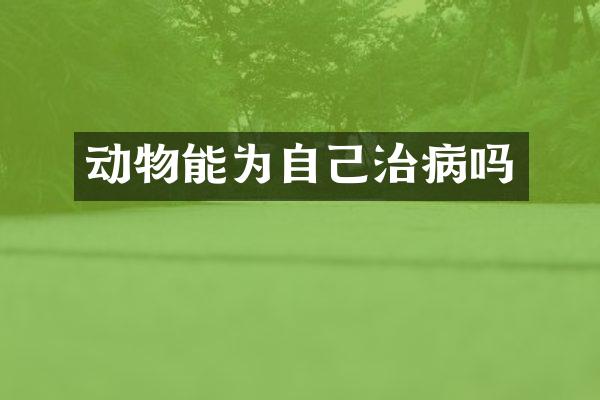 动物能为自己治病吗