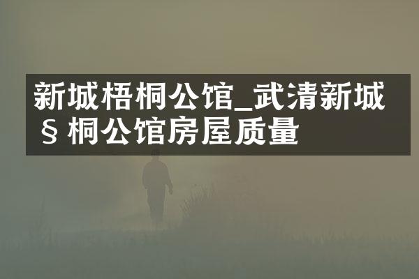 新城梧桐公馆_武清新城梧桐公馆房屋质量