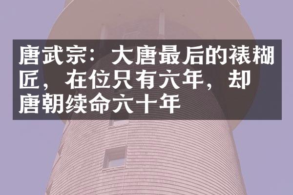 唐武宗：大唐最后的裱糊匠，在位只有六年，却给唐朝续命六十年