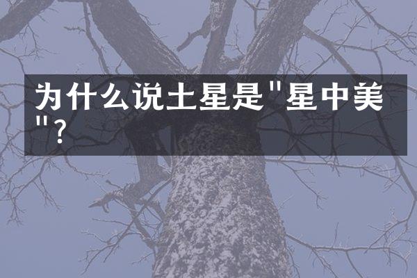为什么说土星是"星中美人"?