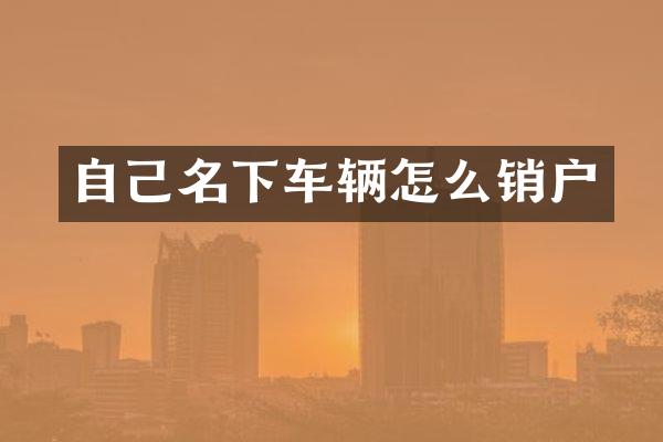 自己名下车辆怎么销户