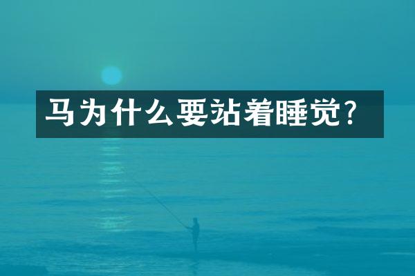 马为什么要站着睡觉？