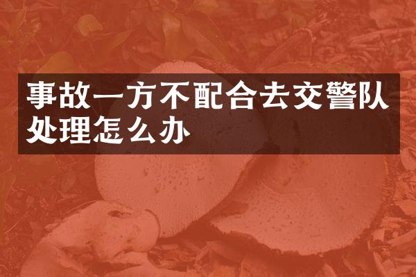 事故一方不配合去交警队处理怎么办