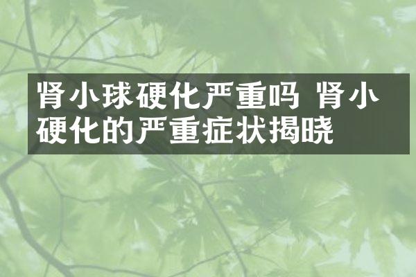 肾小球硬化严重吗 肾小球硬化的严重症状揭晓
