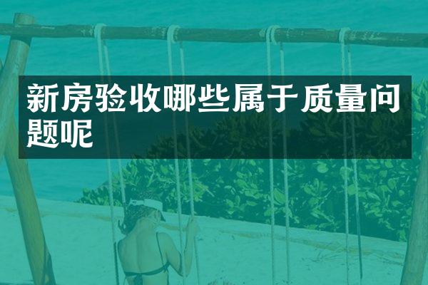 新房验收哪些属于质量问题呢