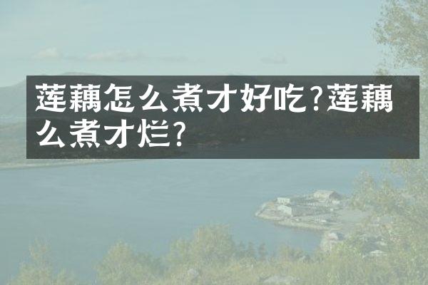 莲藕怎么煮才好吃?莲藕怎么煮才烂?