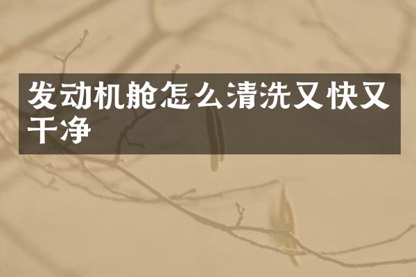 发动机舱怎么清洗又快又干净