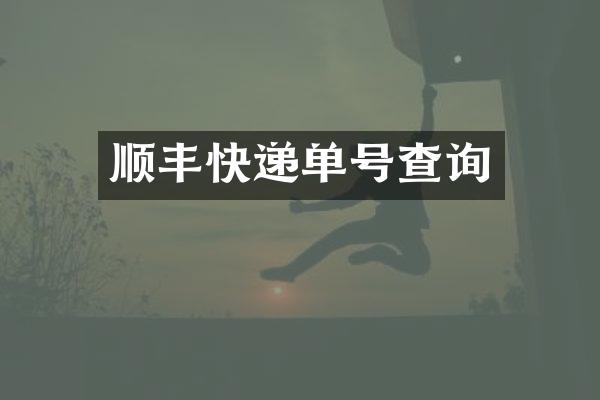 顺丰快递单号查询