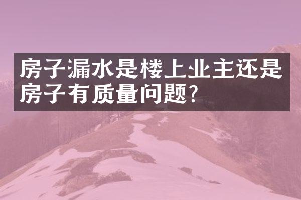 房子漏水是楼上业主还是房子有质量问题？