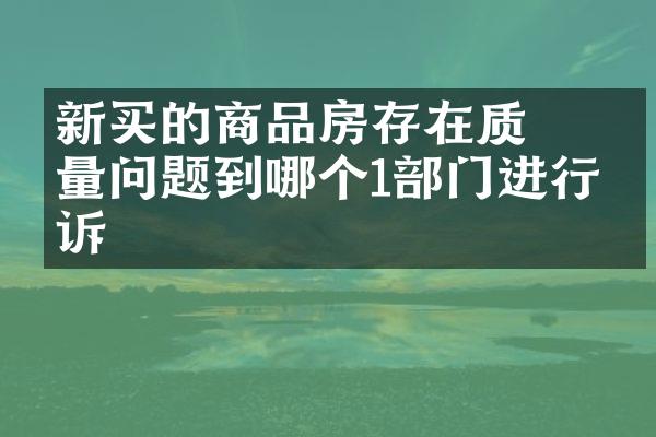 ﻿﻿新买的商品房存在质量问题到哪个1部门进行投诉