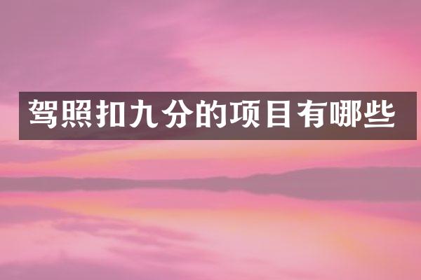 驾照扣九分的项目有哪些