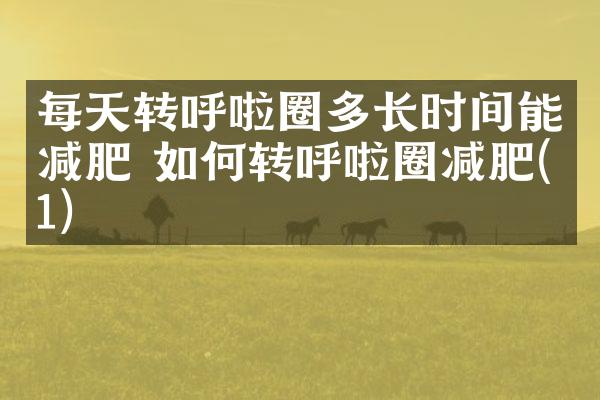 每天转呼啦圈多长时间能减肥 如何转呼啦圈减肥(1)