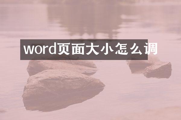 word页面大小怎么调