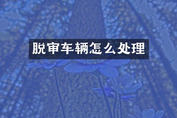 脱审车辆怎么处理