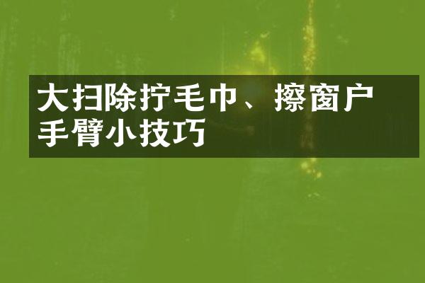 大扫除拧毛巾、擦窗户 瘦手臂小技巧