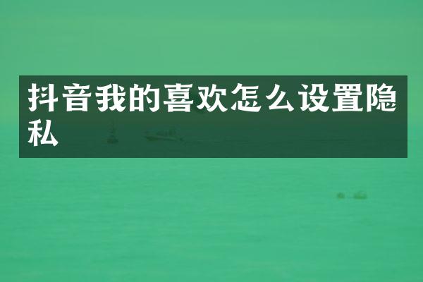 抖音我的喜欢怎么设置隐私