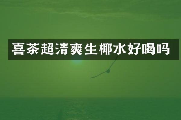 喜茶超清爽生椰水好喝吗