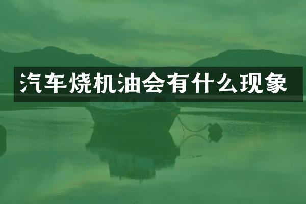 汽车烧机油会有什么现象