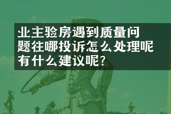 ﻿﻿业主验房遇到质量问题往哪投诉怎么处理呢？有什么建议呢？