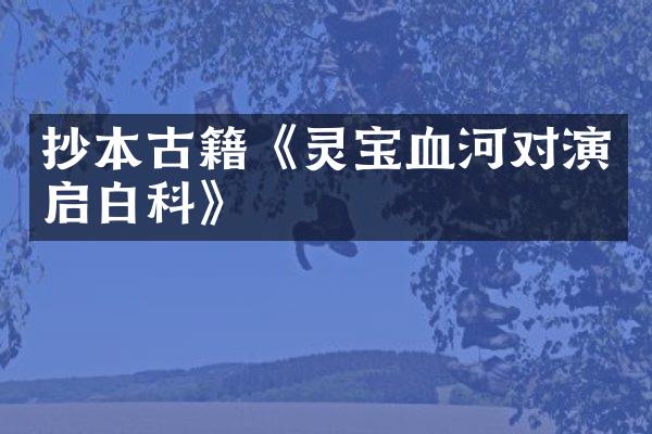 抄本古籍《灵宝血河对演启白科》