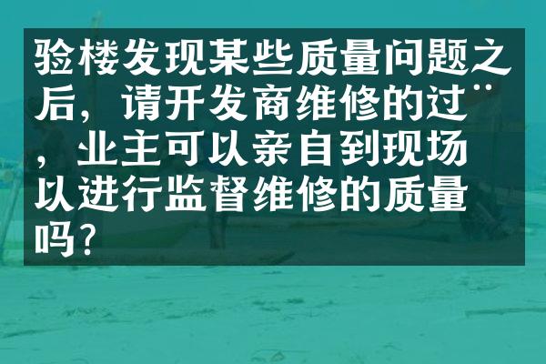 验楼发现某些质量问题之后，请开发商维修的过程，业主可以亲自到现场可以进行监督维修的质量吗？