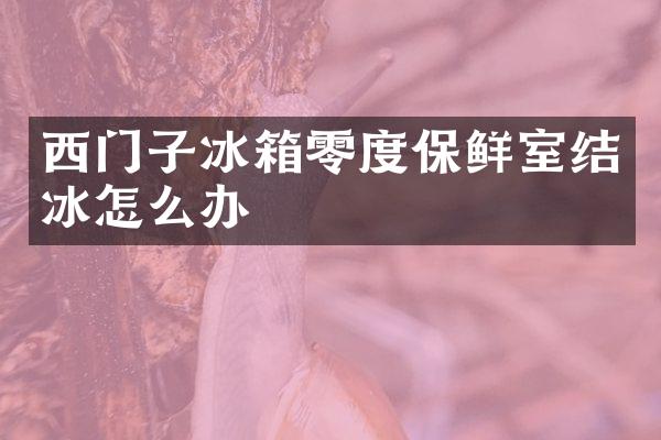 西门子冰箱零度保鲜室结冰怎么办