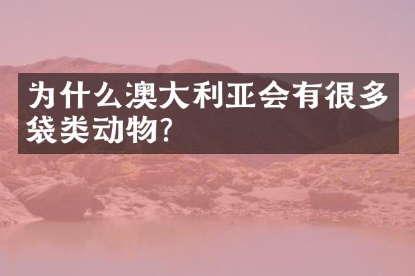 为什么澳大利亚会有很多袋类动物?