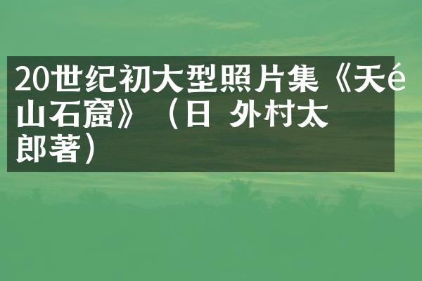 20世纪初大型照片集《天龙山石窟》（日 外村太治郎著）