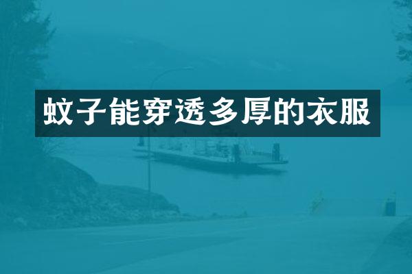 蚊子能穿透多厚的衣服