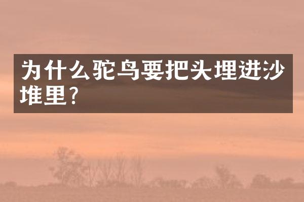 为什么驼鸟要把头埋进沙堆里?