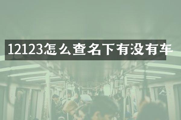 12123怎么查名下有没有车