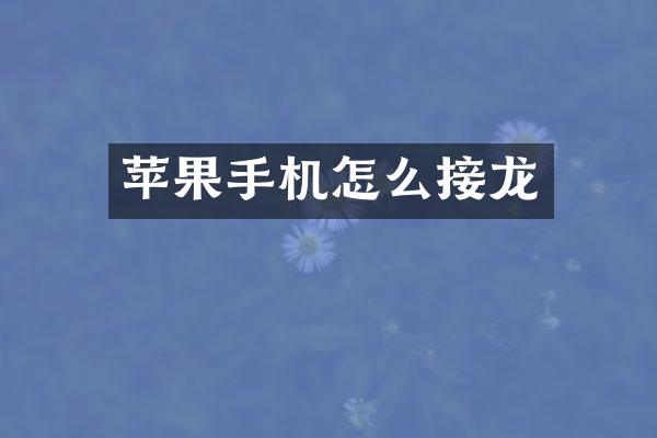 苹果手机怎么接龙