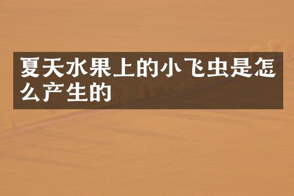 夏天水果上的小飞虫是怎么产生的