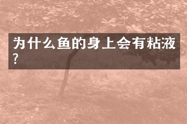为什么鱼的身上会有粘液?