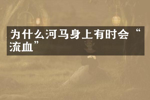为什么河马身上有时会“流血”