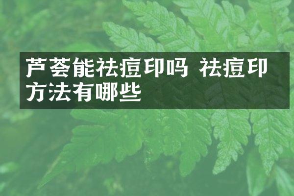 芦荟能祛痘印吗 祛痘印的方法有哪些