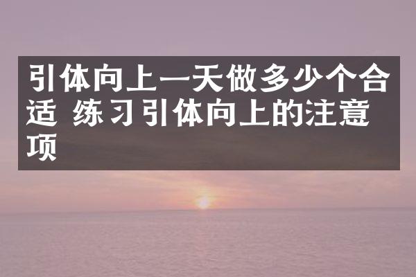 引体向上一天做多少个合适 练习引体向上的注意事项