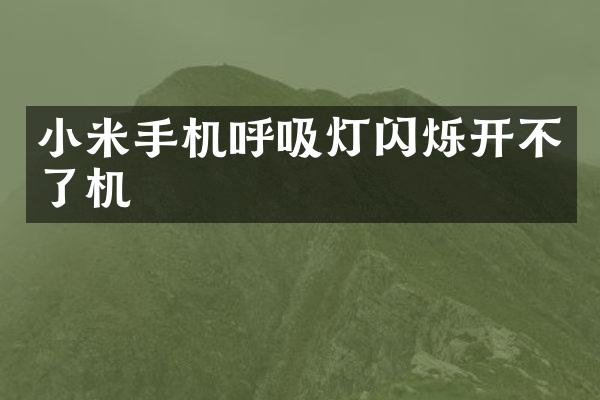 小米手机呼吸灯闪烁开不了机