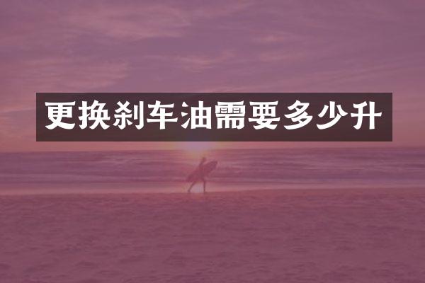 更换刹车油需要多少升
