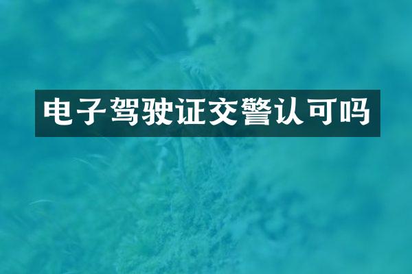 电子驾驶证交警认可吗