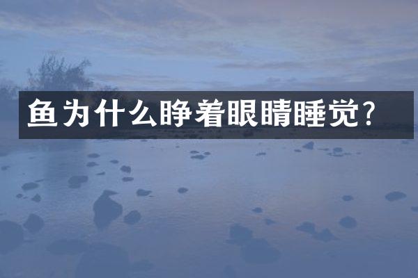 鱼为什么睁着眼睛睡觉？