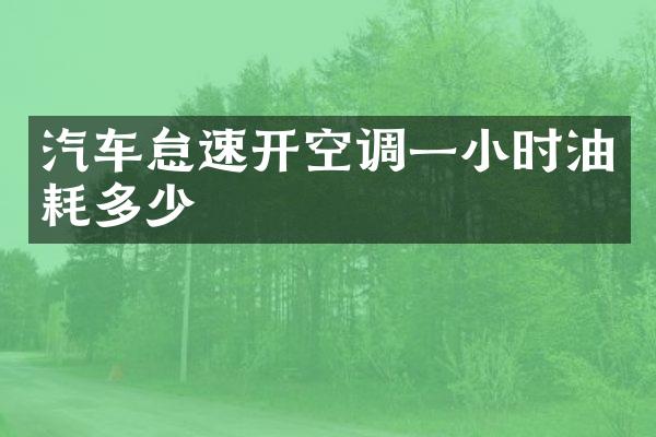 汽车怠速开空调一小时油耗多少