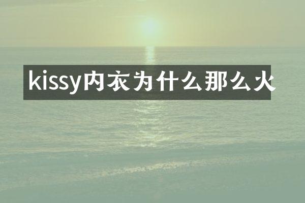 kissy内衣为什么那么火