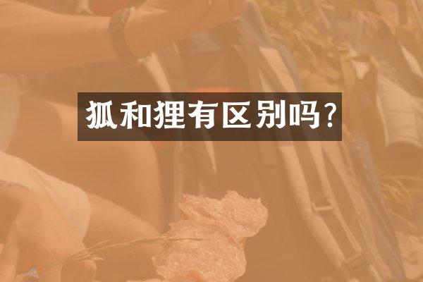 狐和狸有区别吗?