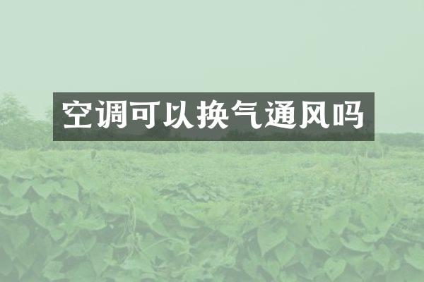 空调可以换气通风吗