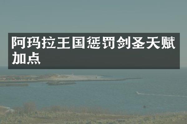 阿玛拉王国惩罚剑圣天赋加点