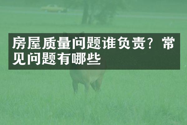 房屋质量问题谁负责？常见问题有哪些